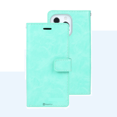 iPhone 15 Pro Compatible Case Cover Of Diary With Stylish and Functional Protection - Mint